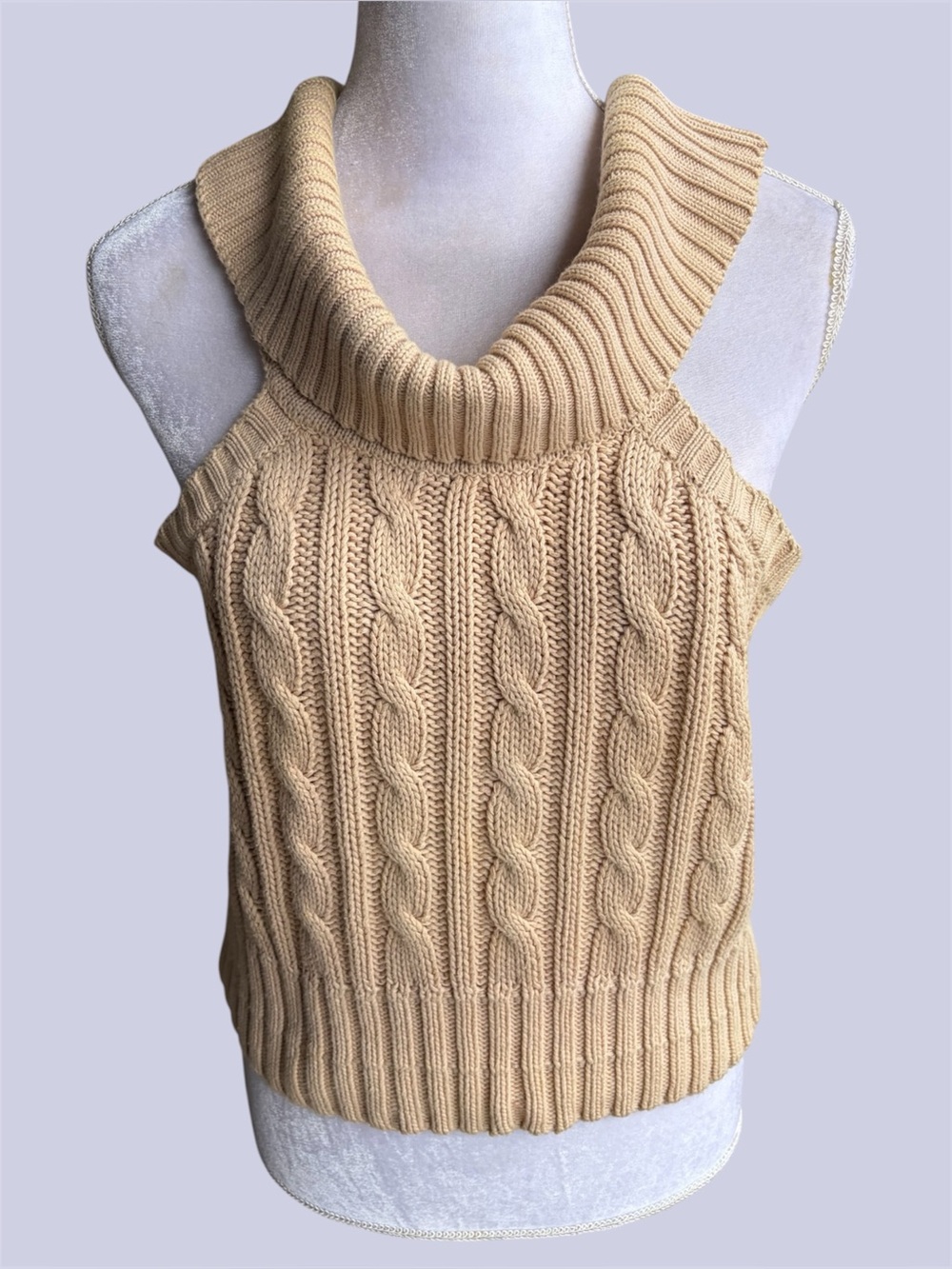 90s Vtg Liz Sport Cable Knit Tank petite small